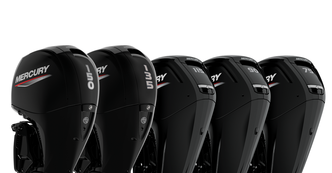 Mercury outboard lineup — 150, 135, 115, 90 and 75 HP FourStroke