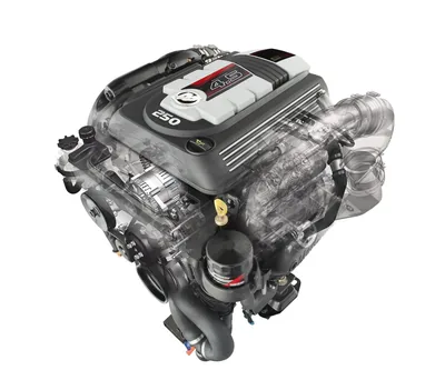4.5L raw-water-cooled engine cutaway